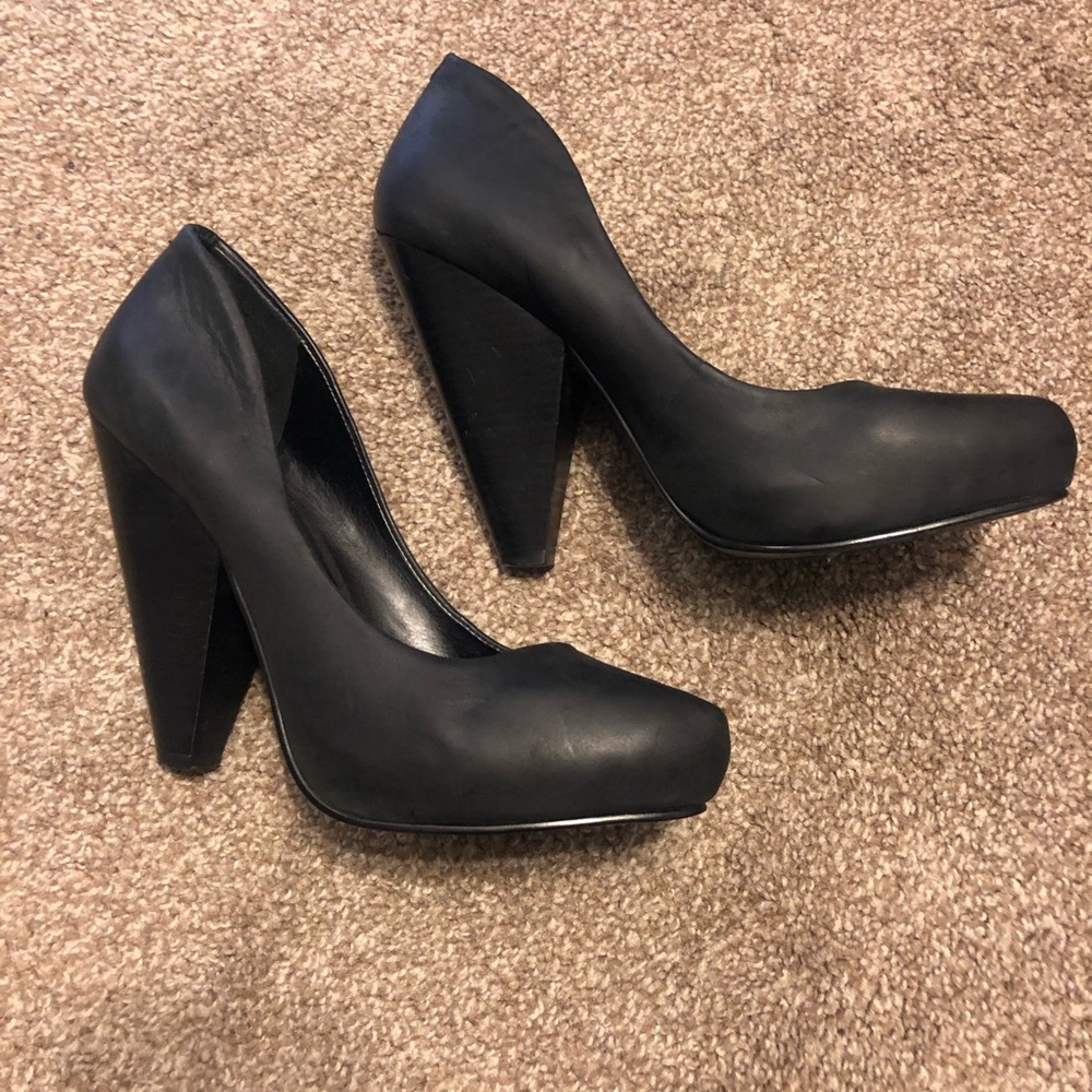 Matte black heels
